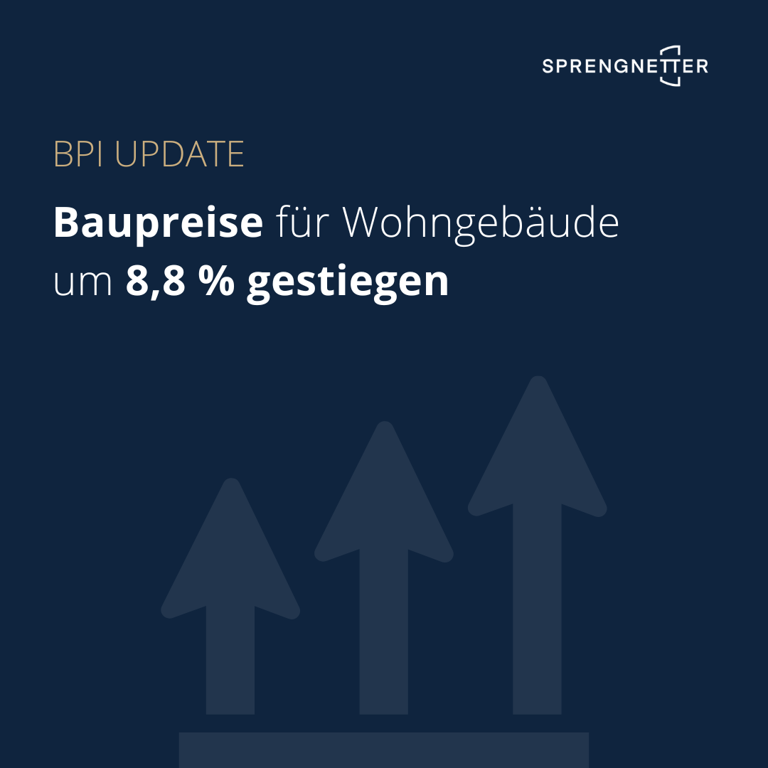 BPI Update: Baupreise für Wohngebäude im Mai 2023 um 8,8 % gestiegen