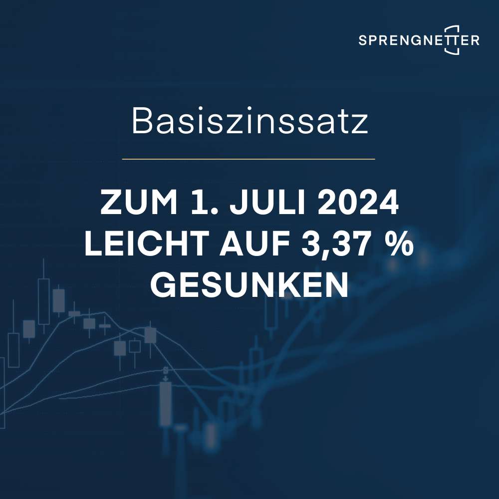 Zum 1. Juli 2024 ist der Basiszinssatz leicht auf 3,37 % gesunken