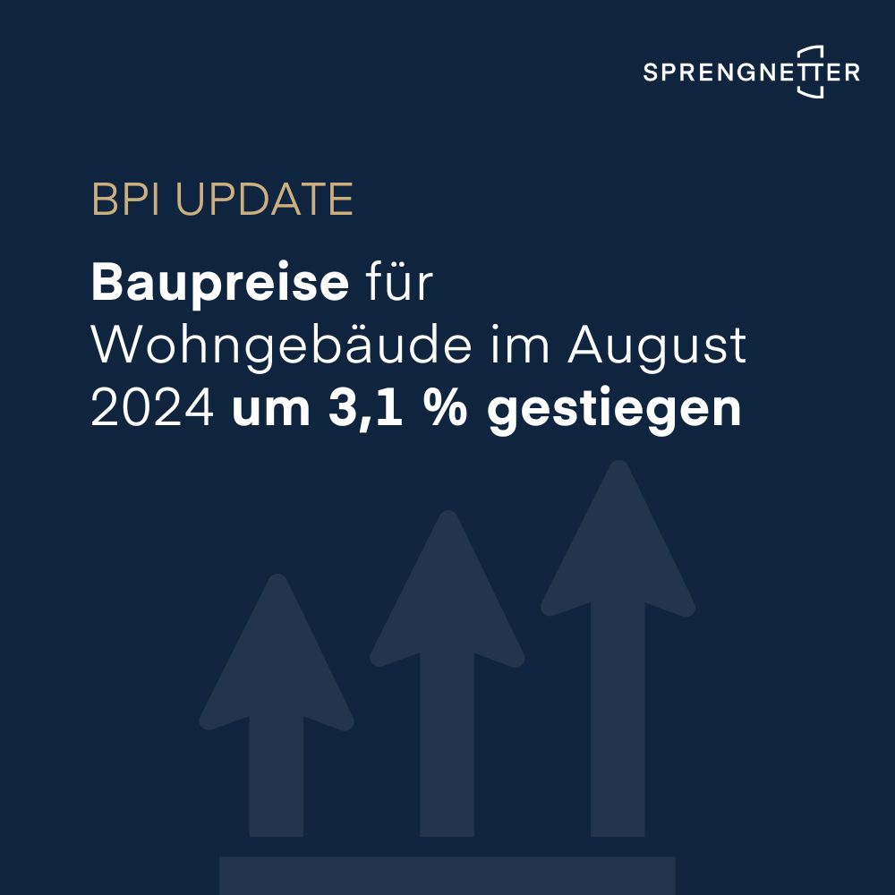 Im August 2024 sind Baupreise für Wohngebäude um 3,1 % gestiegen